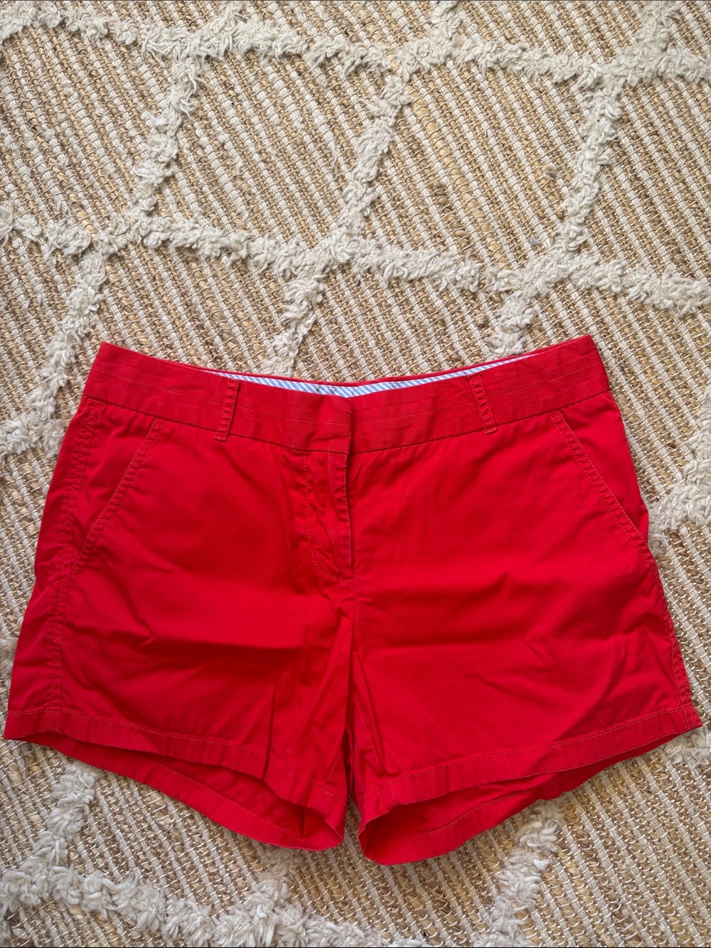 Red Women's Casual Cotton Chino Shorts